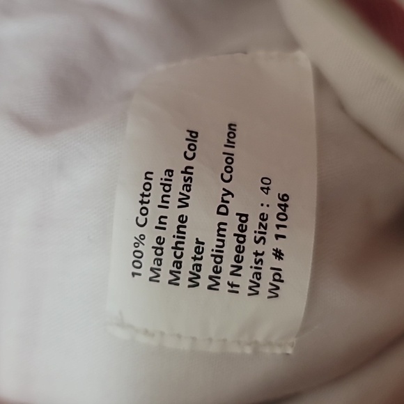 CHARLESTON TWILLS MEN'S  RED AND WHITE STRIPED SHORT 21 LONG SIZE 40 - Picture 7 of 9